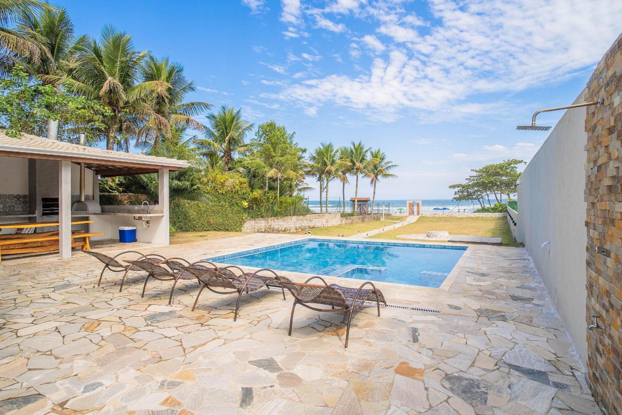 Paraiso Pe Na Areia Em Boraceia - Desfrute Da Conveniencia De Ter A Praia No Seu Quintal Villa Sao Sebastiao  Buitenkant foto