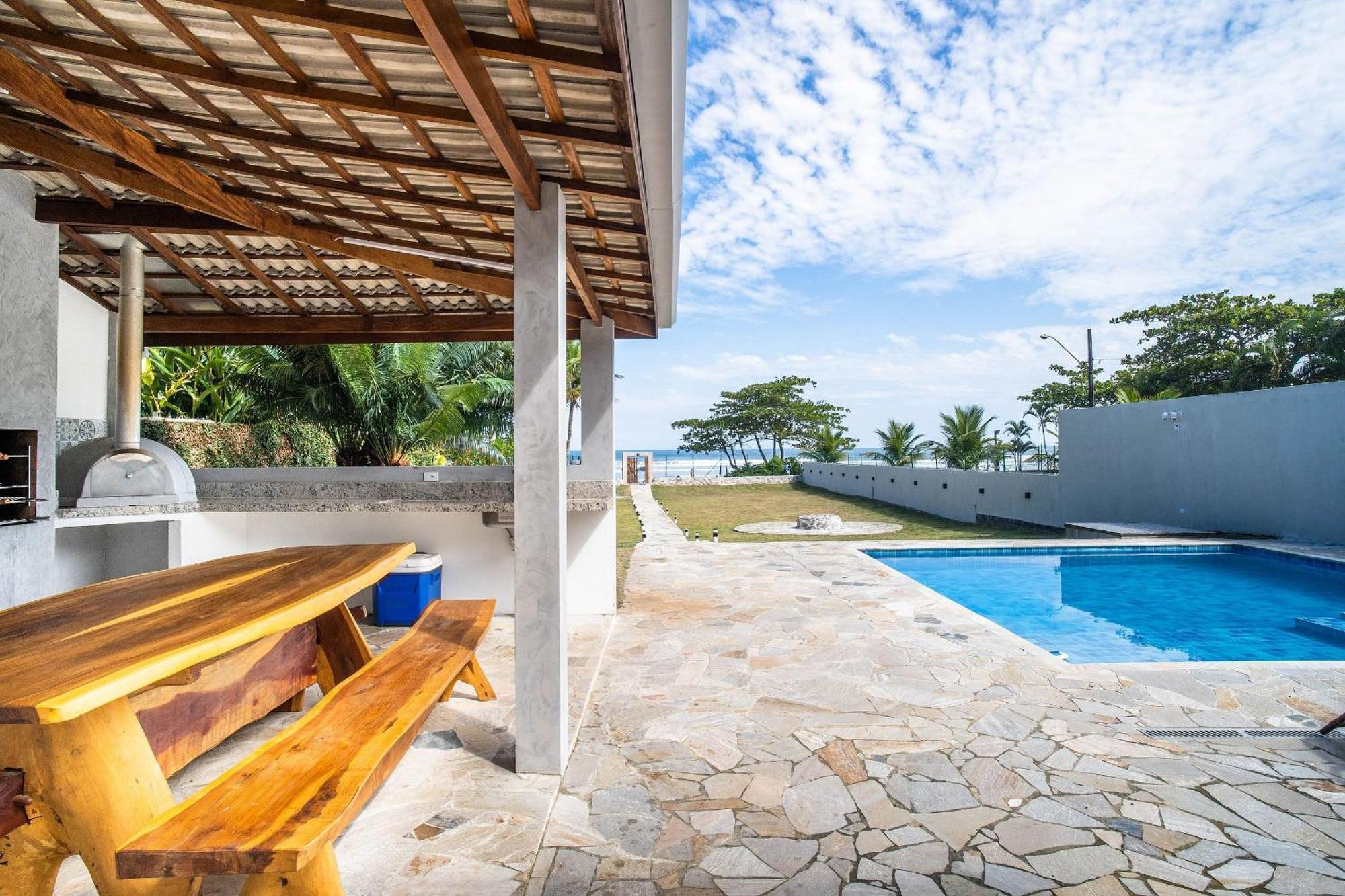 Paraiso Pe Na Areia Em Boraceia - Desfrute Da Conveniencia De Ter A Praia No Seu Quintal Villa Sao Sebastiao  Buitenkant foto